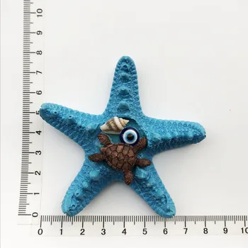 Синяя креативная Турецкая морская звезда, Магнит на холодильник, Культурный ландшафт, Туристический сувенир, Декоративная наклейка из смолы, поделки
