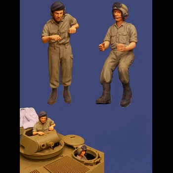 1/35 Фигурка из смолы Модель Kit II Австралийский солдат-танкист 2 человека (без микрофона) Миниатюрная статуэтка в разобранном виде неокрашенная