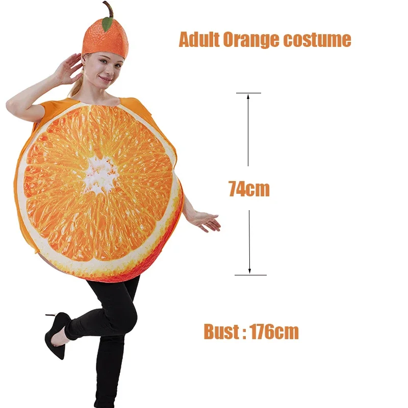 2024 Мужской женский оранжевый костюм для взрослых на Хэллоуин Пурим Изображение 4