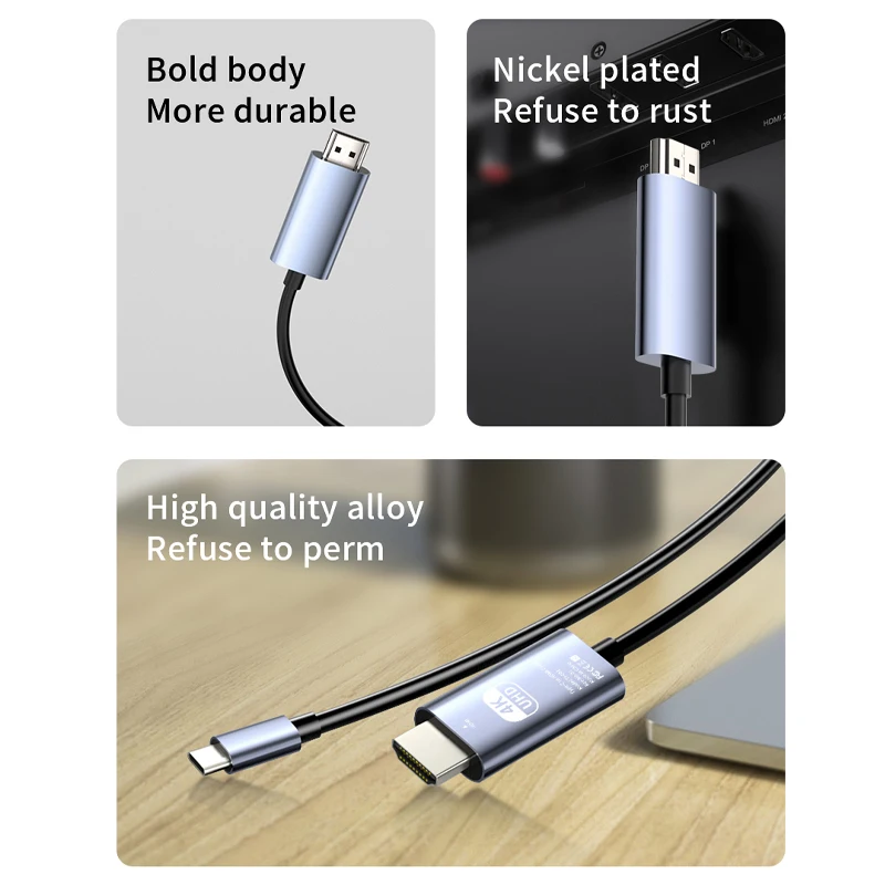 Unnlink USB C Кабель HDMI Type C к адаптеру HDMI 4K 8K Конвертер для ноутбука, телефона, телевизора для MacBook Pro Air iPad Samsung Изображение 4