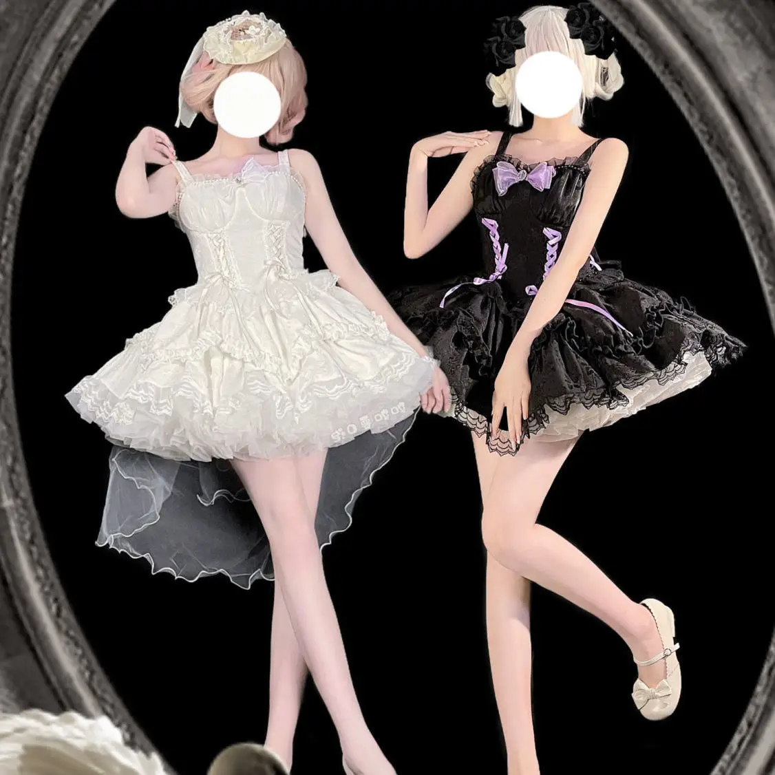 Викторианское темно-готическое платье Лолиты Jsk, женские винтажные элегантные платья принцессы на подтяжках, вечернее платье в стиле харадзюку для девочек Изображение 4