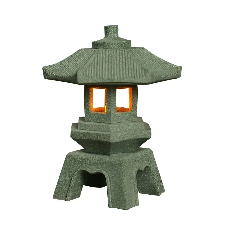 Креативный китайский фонарь с резьбой по зеленому песку, украшение для фонаря, настольная лампа, микро-пейзаж, ремесла, украшения Изображение 4