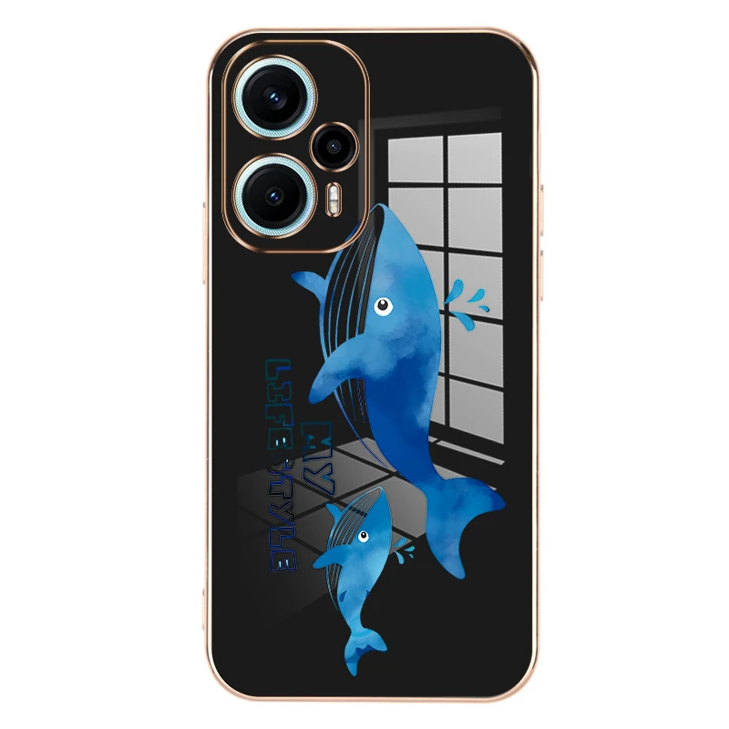 Чехлы для телефонов с рисунком синего кита для Xiaomi Poco F5 Redmi Note 12 Turbo, задняя крышка Изображение 4