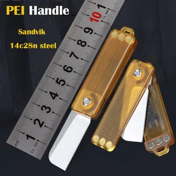 Складной нож PEI с вращающимся на 360 ° лезвием 14C28N для кемпинга, фруктовый нож для кемпинга, EDC Инструмент, Открытая экспресс-тактика, подарок для самообороны