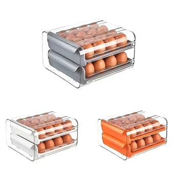 Выдвижной ящик для хранения яиц Холодильник Для хранения свежих яиц Отделочный артефакт Кухня Утолщенная Большая емкость
