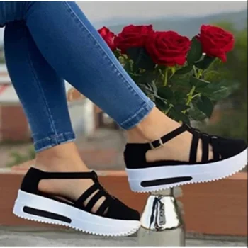 Обувь для женщин; Лидер продаж 2023 года; Женская вулканизированная обувь; Летняя новая повседневная дышащая спортивная обувь; нескользящие женские кроссовки на платформе;