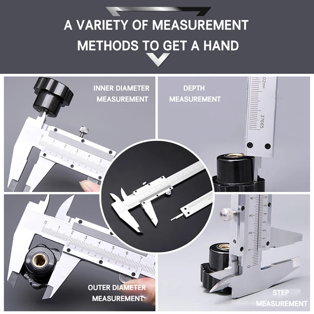 150 мм Профессиональные Штангенциркули 0-6 дюймов Высокоточный микрометр из нержавеющей Стали Портативный измерительный инструмент с коробкой Изображение 5