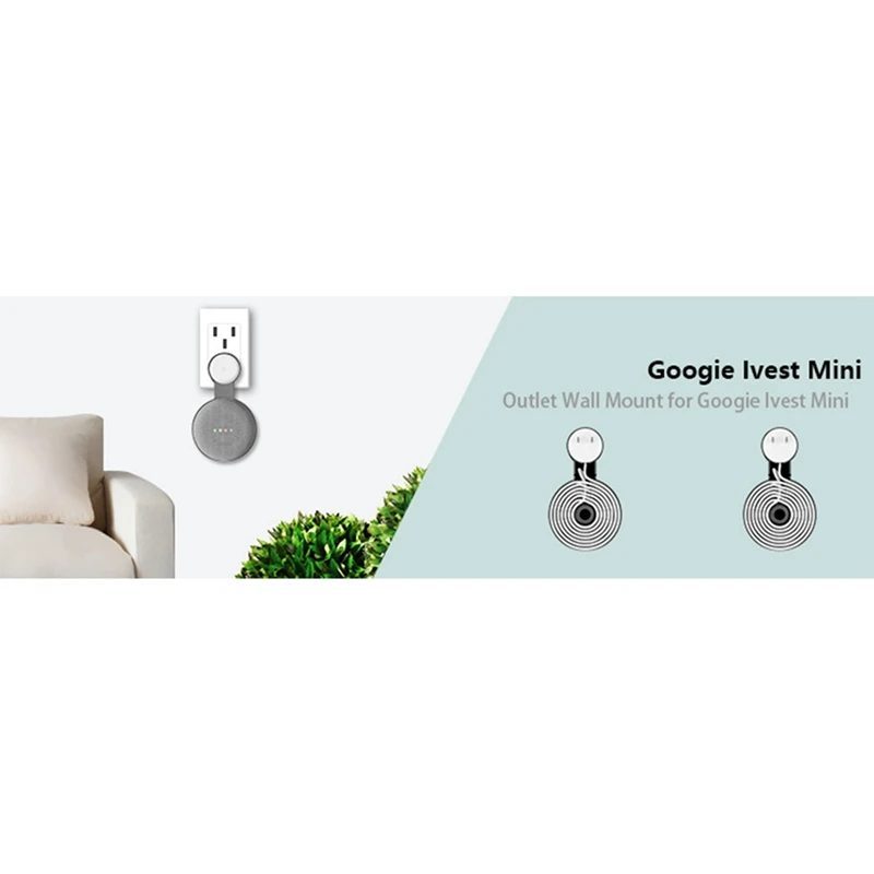 2 шт. Подходит для Google Audio Для Google Nest Мини-настенный кронштейн Второго поколения для розетки Подвесной кронштейн-черный Изображение 5