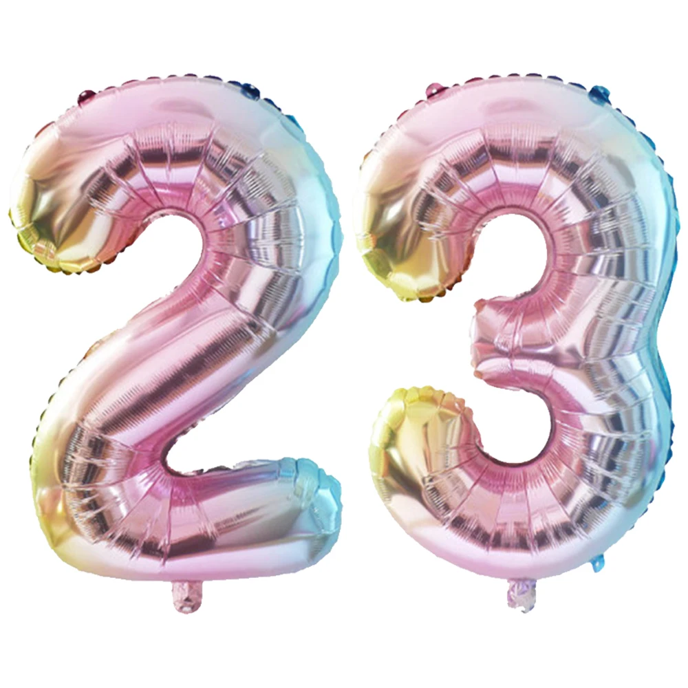 Воздушные шары из фольги с номером 32/40 дюймов, Розовое Золото, серебро, Цифровые Глобусы, Свадебные украшения на годовщину свадьбы для взрослых, принадлежности для вечеринки на 23-й День рождения. Изображение 5