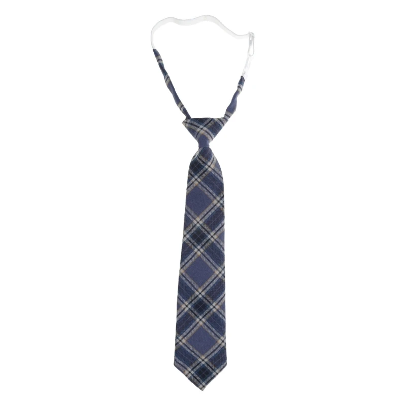 Галстуки Lazy JK с узким шейным ремнем, галстук в клетку, униформа для косплея школьников, тонкий галстук для свадьбы, выпускного вечера Изображение 5