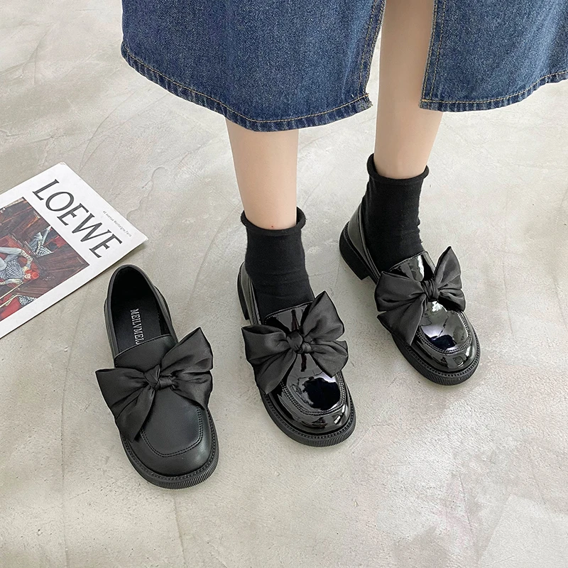 Лолита, Милые женские туфли-лодочки Mary Janes с бантиком, новинка 2021 года, брендовые женские туфли-лодочки на платформе, милые оксфордские туфли в готическом стиле в стиле панк, обувь для косплея Изображение 5