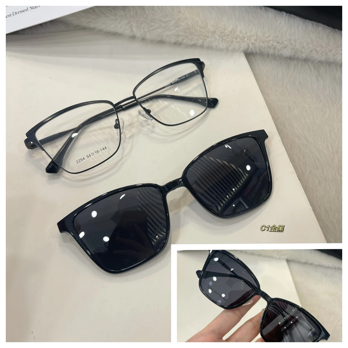 Поляризованные солнцезащитные очки Для мужчин и женщин с магнитной клипсой на очках TR90 Оптические оправы для очков по рецепту, магнитные очки Изображение 5
