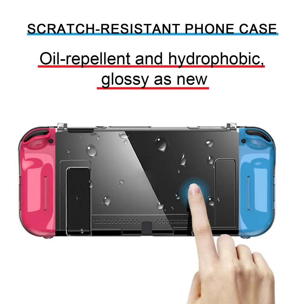 Прозрачный защитный чехол, полное защитное покрытие, защита от ударов и царапин, простой подключаемый базовый корпус для Nintendo Switch Изображение 5