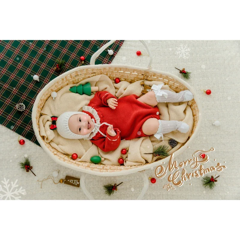 Реквизит для фотосъемки новорожденных, набор рождественских нарядов, Фоновое одеяло, Рождественская тема, Реквизит для студийной съемки Fotografia Изображение 5