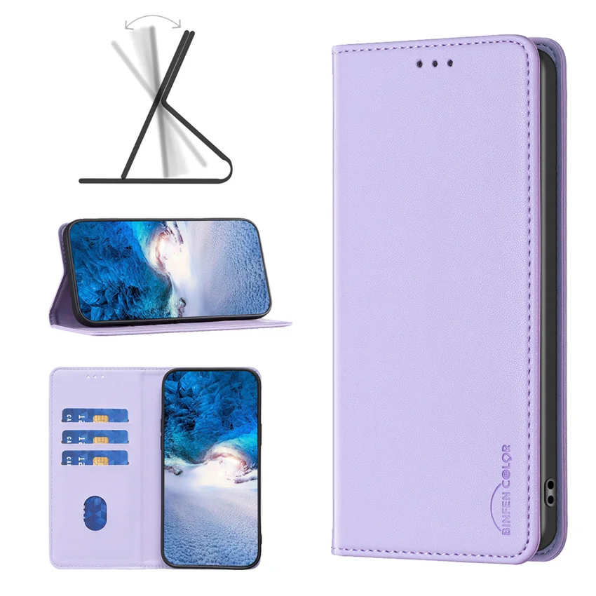 Ультратонкий Магнитный Кожаный Чехол Для телефона Samsung Galaxy A02S A12 A22 A32 A42 A52 A52S A72, Откидной Чехол-бумажник с отделением для карт Изображение 5