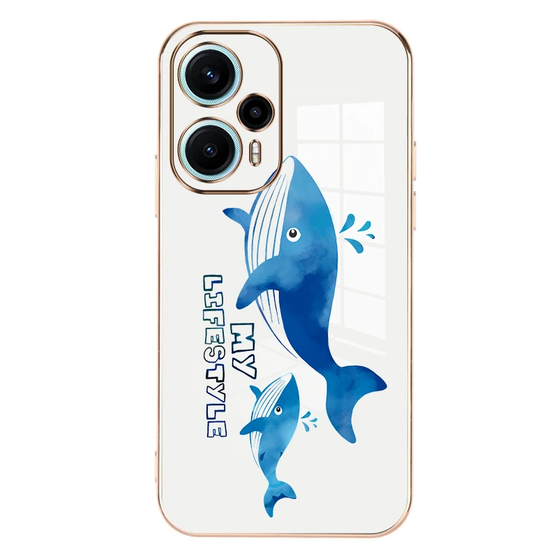 Чехлы для телефонов с рисунком синего кита для Xiaomi Poco F5 Redmi Note 12 Turbo, задняя крышка Изображение 5