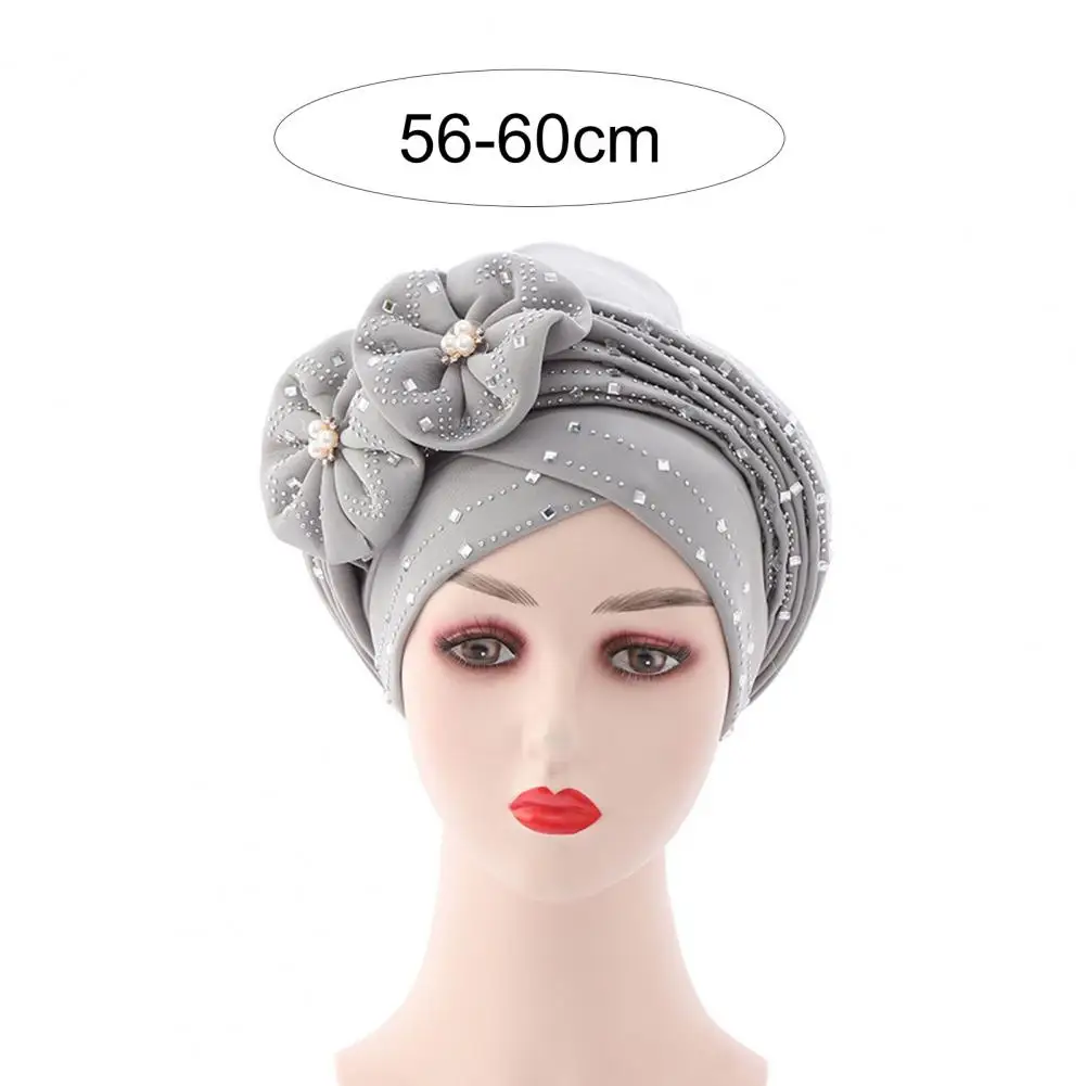 Шапочка-тюрбан с модным цветочным декором, Женский головной платок, Сменная шапочка-платок Изображение 5