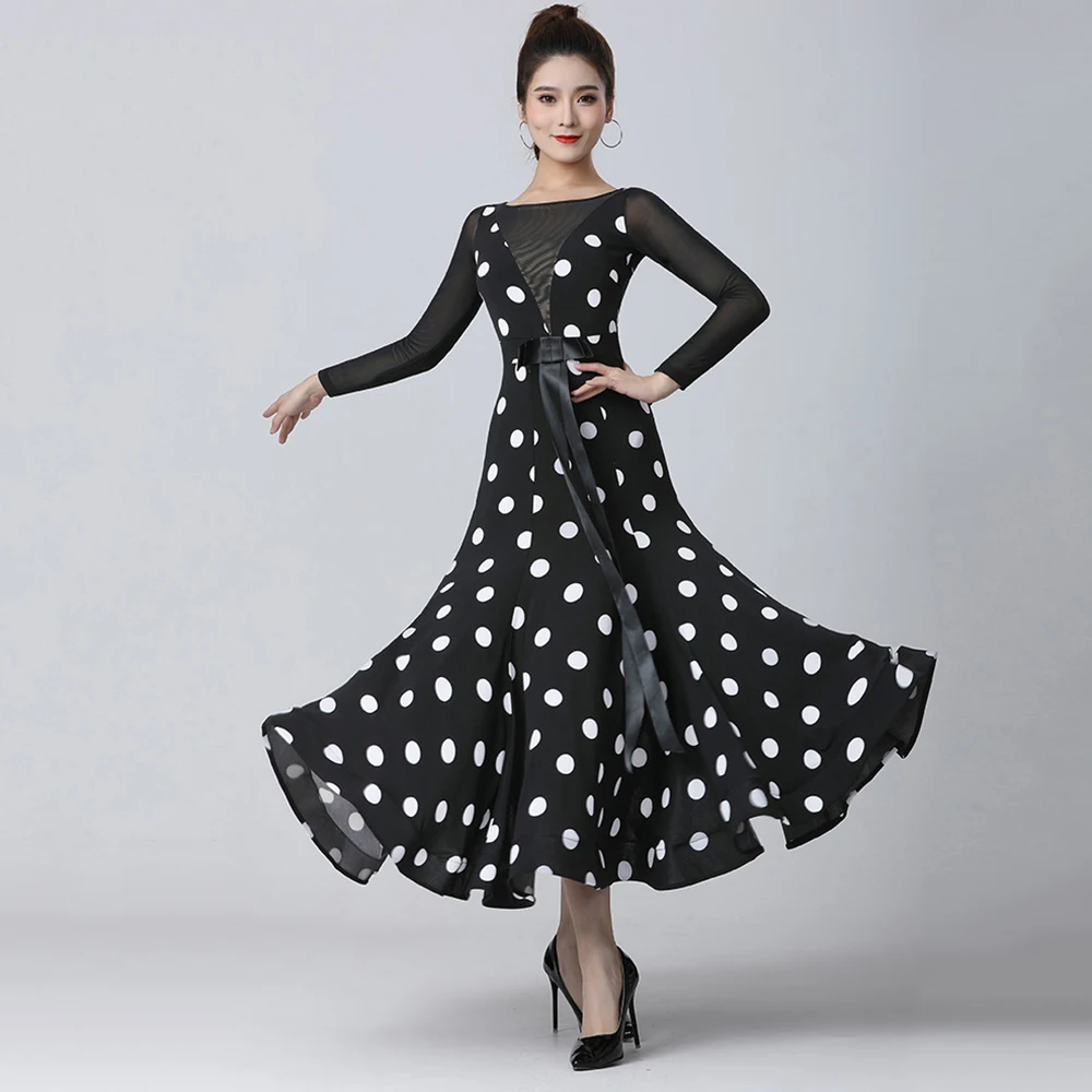 Элегантное платье для бальных танцев для женщин, национальная стандартная одежда для вальса, современный сценический костюм для танцев Big Swing Tango Изображение 5