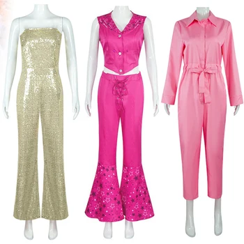 Женская одежда Barbi, костюмы для косплея Робби Барби, розовые топы и брюки, женские костюмы на Хэллоуин, платье