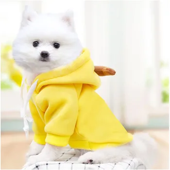 Оптовые продажи одежды для домашних собак на заказ, Однотонная толстовка с капюшоном для собак, одежда для домашних животных