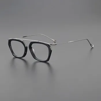 Японские легкие очки для близорукости из чистого титана, Модная Высококачественная звезда в оправе того же стиля, мужские ретро-очки
