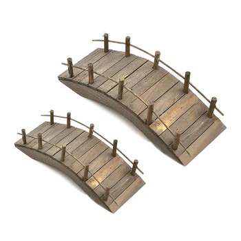 Кукольный домик 1: 12, мини Деревянный арочный мост с перилами, миниатюры, Сказочный сад, миниатюрные поделки для микро-ландшафтных украшений