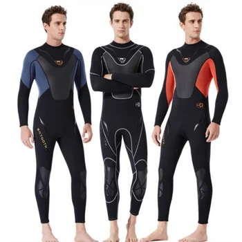 Гидрокостюм для дайвинга и ныряния 3 мм, мужской неопреновый гидрокостюм для всего тела, купальник для серфинга с длинным рукавом, водолазный костюм для плавания под водой