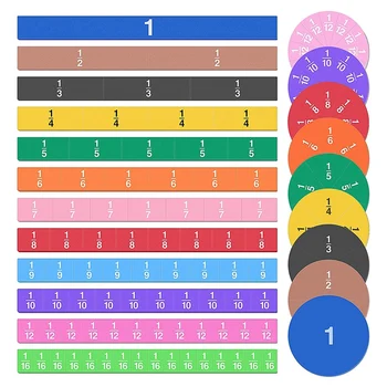 134шт магнитных плиток с дробями и кругов с дробями -Математические манипуляции для дошкольного образования, учебный комплект для начальной школы