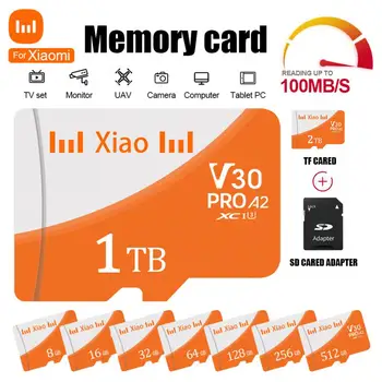Для Xiaomi 2TB Class 10 Micro TF SD-Карта 512GB Cartao De Memoria 128 ГБ Высокоскоростные Флэш-карты 256 ГБ Мини-TF-Карта Для Телефонов Ps4