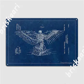 Металлическая табличка Flying Machine 1889 синего цвета, плакат для кино, Клубная вечеринка, персонализированный жестяной плакат-вывеска