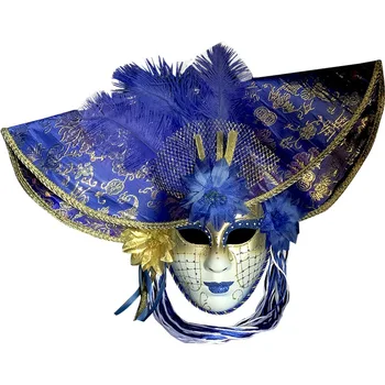 Женская шляпная маска с цветочным пером, венецианская маска для карнавала