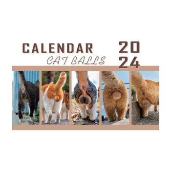 Календарь Cats Butt на 2024 год Привнесет индивидуальность в ваши дни, прочный, простой в использовании, размером около 29x21 см