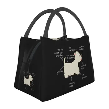 Анатомия собаки Westie, изолированная сумка для ланча для кемпинга, путешествий, Вест Хайленд Уайт Терьер, переносной термоохладитель, ланч-бокс для женщин