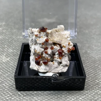 Новинка! 100% натуральный редкий гранат, образцы минералов, камни и кристаллы, кристаллы кварца + размер коробки 3,4 см