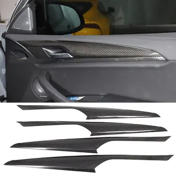 4ШТ Настоящая Сухая Углеродистая Внутренняя Дверная Ручка Декоративные Накладки На Панели Для BMW X3 X4 G01 G02 2018-2020