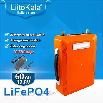 LiitoKala 12V 12.8V 60Ah lifepo4 LED 5v USB для солнечного света RV Открытый Кемпинг Солнечная энергия резервного питания гольф-кар + 14.6V 5A
