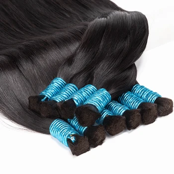 100% Пучки натуральных человеческих волос, натуральные объемные волосы для плетения, без утка, Волнистые волосы для наращивания, прямые черные волосы оптом, волосы оптом