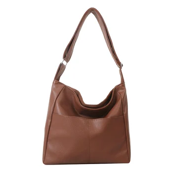 Новые модные женские сумки подмышками из искусственной кожи, брендовая большая кожаная сумка для леди, сумки для ежедневных покупок 2024 г.