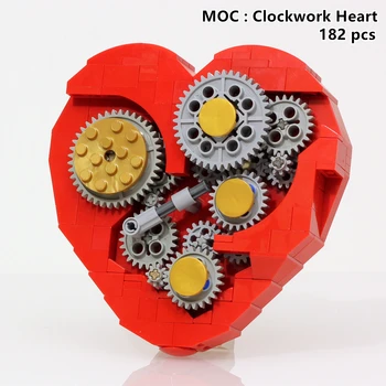 Строительные блоки MOC, Заводное сердце, Отлитая под давлением модель, развивающие игрушки для детей, 4453 Игрушки для игры в мозг, подарок для ребенка на день рождения