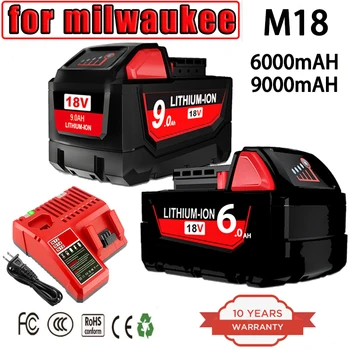 18 В Для Milwaukee M18 XC 6.0Ah/9.0Ah Сменная Батарея 48-11-1860 48-11-1815 48-11-1850 2604-22 Зарядное устройство аккумуляторная батарея P