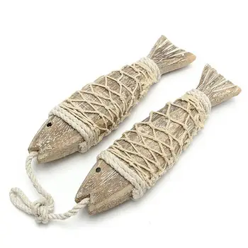 2шт Подвесные рыбки ручной работы в средиземноморском стиле в стиле Ретро в деревенском стиле для домашнего декора в подарок