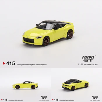 MINI GT 1:64 Fairlady Z 400Z Proto Spec 2023 Ikazuchi Yellow Alloy Diorama Коллекция моделей автомобилей Miniature Carros 415 В наличии